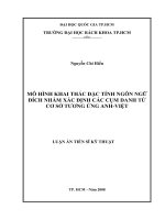 Mô hình khai thác đặc tính ngôn ngữ đích nhằm xác định các cụm danh từ cơ sở tương ứng anh việt 