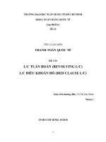 L/C tuần hoàn (REVOLVING L/C) L/C điều khoản đỏ (RED CLAUSE L/C)