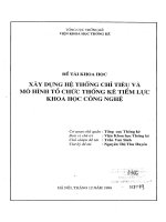 Xây dựng hệ thống chỉ tiêu và mô hình tổ chức thống kê tiềm lực khoa học công nghệ