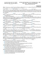 Đề thi thử đại học môn Vật lý năm 2016 có đáp án