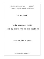 Điều trị phẫu thuật máu tụ trong não do cao huyết áp 