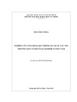 Nghiên cứu ứng dụng qui trình sản xuất vắc xin thương hàn vi polysaccharide ở việt nam 
