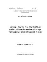 So sánh giá trị của các phương pháp chẩn đoán không xâm hại trong bệnh sỏi đường mật chính 