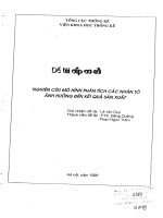 Nghiên cứu mô hình phân tích các nhân tố ảnh hưởng đến kết quả sản xuất
