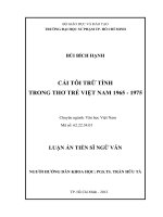 Cái tôi trữ tình trong thơ trẻ việt nam 1965 1975 