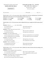 Đề thi thử THPT Quốc gia môn Tiếng Anh năm 2016 trường THPT Phú Nhuận, TP. Hồ Chí Minh (lần 1)