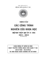 CÁC CÔNG TRÌNH NGHIÊN CỨU KHOA HỌC BNH VIỆN QUÂN Y 103 2011 - 2015