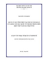 Quản lý giá tính thuế tại chi cục hải quan cửa khẩu sân bay quốc tế nội bài trong điều kiện việt nam gia nhập WTO