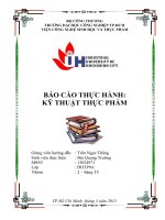 Báo cáo Thực hành kỹ thuật thực phẩm  cô đặc