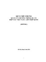 QUY CHẾ CHUNG QUẢN LÝ CHƯƠNG TRÌNH, DỰ ÁN HỢP TÁC VIỆT NAM - LIÊN HỢP QUỐC
