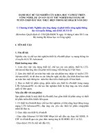 DANH MỤC ĐỀ TÀI NGHIÊN CỨU KHOA HỌC VÀ PHÁT TRIỂN CÔNG NGHỆ, DỰ ÁN SẢN XUẤT THỬ NGHIỆM ĐẶT HÀNG ĐỂ TUYỂN CHỌN BẮT ĐẦU THỰC HIỆN TRONG KẾ HOẠCH NĂM 2013