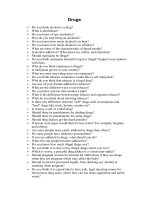 CÁC câu hỏi THI nói TIẾNG ANH CHỦ đề drugs 