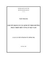 Chuyển dịch cơ cấu kinh tế theo hướng phát triển bền vững ở việt nam(bản đầy đủ)