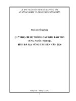QUY HOẠCH HỆ THỐNG CÁC KHU BẢO TỒN VÙNG NƯỚC NỘI ĐỊA TỈNH BÀ RỊA VŨNG TÀU ĐẾN NĂM 2020