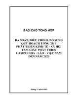 RÀ SOÁT, ĐIỀU CHỈNH, BỔ SUNG QUY HOẠCH TỔNG THỂ PHÁT TRIỂN KINH TẾ - XÃ HỘI TAM GIÁC PHÁT TRIỂN CAMPUCHIA - LÀO - VIỆT NAM ĐẾN NĂM 2020