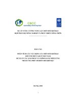 PHÂN TÍCH CÁC TÁC ĐỘNG CỦA BIẾN ĐỔI KHÍ HẬU ĐỐI VỚI THỦY LỢI Ở VIỆT NAM ĐỀ XUẤT CÁC GIẢI PHÁP VÀ CHÍNH SÁCH THÍCH ỨNG NHẰM ỨNG PHÓ VỚI BIẾN ĐỔI KHÍ HẬU