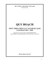 PHÁT TRIỂN NHÂN LỰC NGÀNH DU LỊCH GIAI ĐOẠN 2011 - 2020
