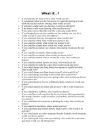 CÁC câu hỏi THI nói TIẾNG ANH CHỦ đề what if 