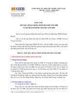 KẾT QUẢ HOẠT ðỘNG KINH DOANH NĂM 2009 VÀ KẾ HOẠCH KINH DOANH NĂM 2010