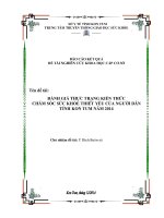 ĐÁNH GIÁ THỰC TRẠNG KIẾN THỨC CHĂM SÓC SỨC KHỎE THIẾT YẾU CỦA NGƯỜI DÂN TỈNH KON TUM NĂM 2014