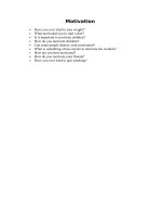 CÁC câu hỏi THI nói TIẾNG ANH CHỦ đề motivation 