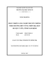 Phát triển làng nghề truyền thống theo hướng bền vững trên địa bàn huyện ý yên, tỉnh nam định