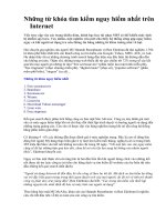 Những từ khóa tìm kiếm nguy hiểm nhất trên Internet