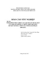 LUẬN VĂN TỐT NGHIỆP CHUYÊN NGÀNH QUẢN LÍ ĐẤT ĐAI