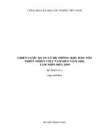 CHIẾN LƯỢC QUẢN LÝ HỆ THỐNG KHU BẢO TỒN THIÊN NHIÊN VIỆT NAM ĐẾN NĂM 2020, TẦM NHÌN ĐẾN 2030