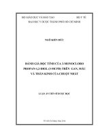 Đánh giá độc tính của 3-monocloropropan-1,2-diol (3-MCPD) trên gan, máu và thần kinh của chuột nhắt (FULL TEXT)