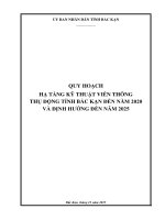 QUY HOẠCH HẠ TẦNG KỸ THUẬT VIỄN THÔNG THỤ ĐỘNG TỈNH BẮC KẠN ĐẾN NĂM 2020 VÀ ĐỊNH HƯỚNG ĐẾN NĂM 2025