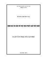 Định giá tài sản trí tuệ theo pháp luật việt nam 