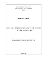 Phúc lợi y tế trong nền kinh tế thị trường ở việt nam hiện nay(bản full)