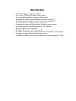 CÁC câu hỏi THI nói TIẾNG ANH CHỦ đề gardening 