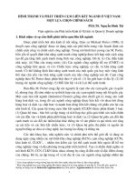 HÌNH THÀNH VÀ PHÁT TRIỂN CỤM LIÊN KẾT NGÀNH Ở VIỆT NAM: MỘT LỰA CHỌN CHÍNH SÁCH