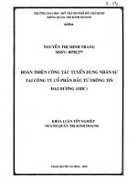 hoàn thiện công tác tuyển dụng nhân sự tại công ty cổ phần đầu tư thông tin đại dương ( OIIC)