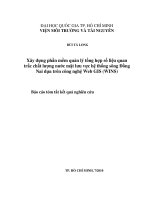 Xây dựng phần mềm quản lý tổng hợp số liệu quan trắc chất lượng nước mặt lưu vực hệ thống sông Đồng Nai dựa trên công nghệ Web GIS (WINS)