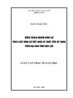 Miễn trách nhiệm hình sự theo luật hình sự việt nam và thực tiễn áp dụng trên địa bàn tỉnh đắk lắk