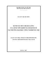 Đánh giá mức độ hài lòng của sinh viên khối ngành kinh tế tại trường đại học công nghiệp hà nội 