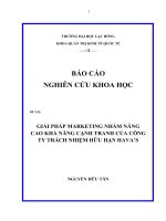 Báo cáo nghiên cứu khoa học giải pháp marketing nhằm nâng cao khả năng cạnh tranh của công ty trách nghiệm hữu hạn Hava''s