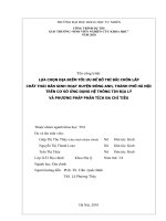 LỰA CHỌN ĐỊA ĐIỂM TỐI ƯU ĐỂ BỐI TRÍ BÃI CHÔN LẤP CHẤT THẢI RẮN SINH HOẠT HUYỆN ĐÔNG ANH THÀNH PHỐ HÀ NỘI TRÊN CƠ SỞ ỨNG DỤNG HỆ THÔNG TIN ĐỊA LÍ VÀ PHƯƠNG PHÁP PHÂN TÍCH ĐA CHỈ TIÊU