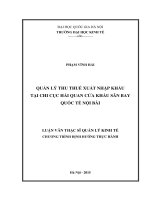 Quản lý thu thuế xuất nhập khẩu tại chi cục hải quan cửa khẩu sân bay quốc tế nội bài 