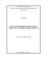 ỨNG DỤNG PHÉP BIẾN đổi WAVELET TRONG xử lý NHIỄU tín HIỆU điện cơ