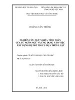 Nghiên cứu ngữ nghĩa tính toán của từ ngôn ngữ và ứng dụng vào việc xây dựng hệ mờ tối ưu dựa trên luật