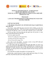 ĐÁNH GIÁ TÌNH HÌNH KINH TẾ - XÃ HỘI 03 HUYỆN PHƯỚC SƠN, HIỆP ĐỨC, DUY XUYÊN THUỘC DỰ ÁN PHÁT TRIỂN KINH TẾ XÃ HỘI CÓ LỒNG GHÉP GIỚI TỈNH QUẢNG NAM