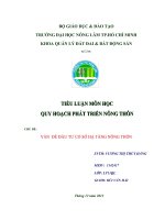 VẤN ĐỀ ĐẦU TƯ CƠ SỞ HẠ TẦNG CHO NÔNG THÔN