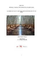 BÁO CÁO TRÌNH DỰ ÁN KHU DỰ TRỮ SINH QUYỂN GTZ KIÊN GIANG CẢI THIỆN SẢN XUẤT VÀ THU NHẬP CHO NGƯỜI NÔNG DÂN TỪ CÂY TRÀM