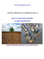 QUẢN LÝ HỆ SINH THÁI BIỂN VÀ BIẾN ĐỔI KHÍ HẬU