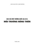 BÁO CÁO MÔI TRƯỜNG QUỐC GIA 2014MÔI TRƯỜNG NÔNG THÔN