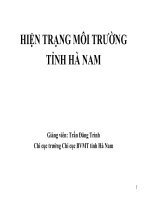 HIỆN TRẠNG MÔI TRƯỜNG TỈNH HÀ NAM
